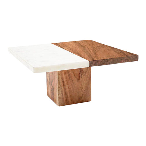 Wood + Marble Mix Platter Stand