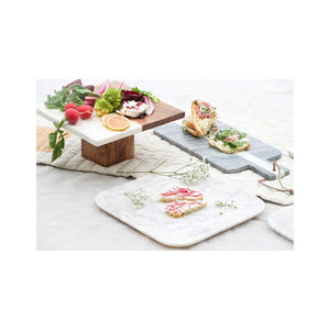 Wood + Marble Mix Platter Stand