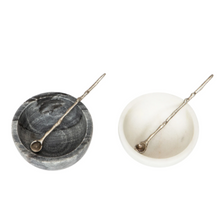 Load image into Gallery viewer, Black + White Marble Salt and Pepper Cellars