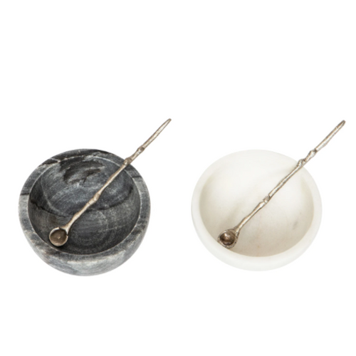 Black + White Marble Salt and Pepper Cellars