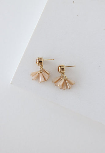 Peach Rose Crystal Confetti Earrings