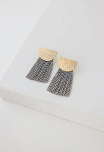 Sundown Grey Fringe Earrings