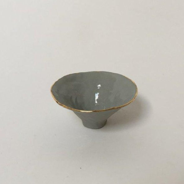 Grey Gold Pinch Pot