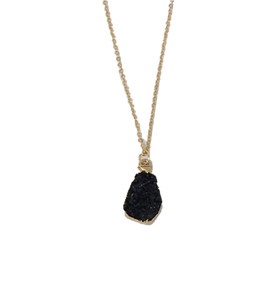 Black Druzy Necklace