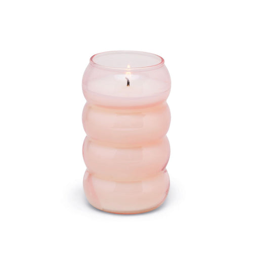 Realm Pink Bubble Ribbed Glass Dusk