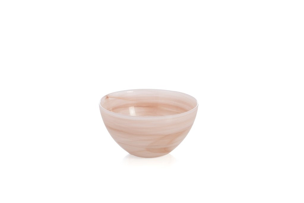 Small Rose Polished Alabaster Bowl