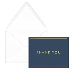 Set of 12 Navy 'Thank You' Cards