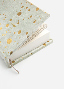 Paint Splatter Mint Mini Velvet Notebook