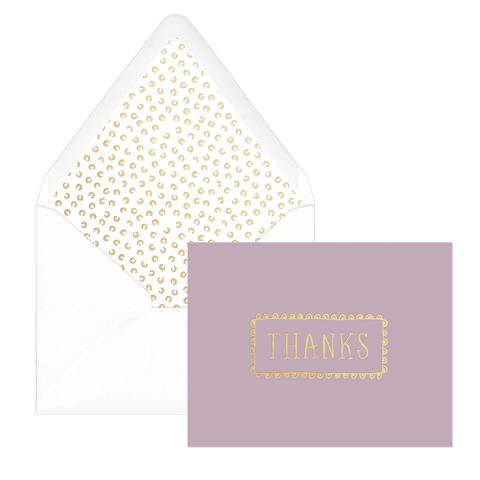 Set of 12 Purple 'Thanks' Cards