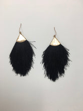 Load image into Gallery viewer, Large Black Fringe Earrings