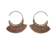 Load image into Gallery viewer, Small Dusty Pink Fringe Earrings