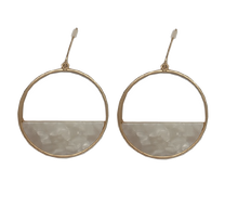 Load image into Gallery viewer, Gold/Stone Half Circle Earrings