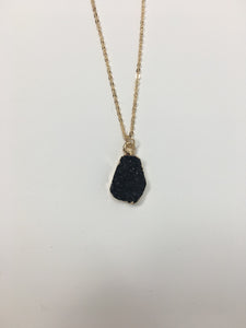 Black Druzy Necklace