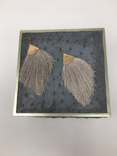 Load image into Gallery viewer, Large Grey Fringe Earrings