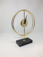 Load image into Gallery viewer, Gold Numberless Clock on Stand