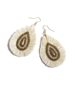 Cream Fan Earrings