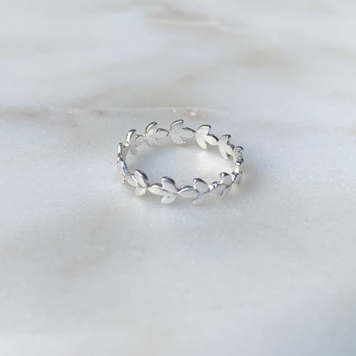 Silver Leaf Ring