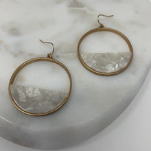 Load image into Gallery viewer, Gold/Stone Half Circle Earrings